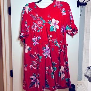 Old Navy Red Polynesian 2XL wrap around dress